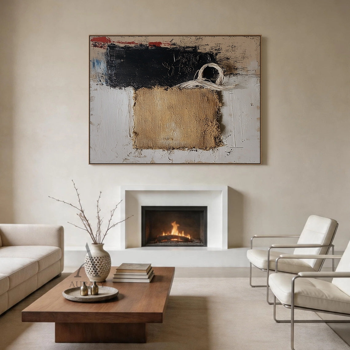 Minimalist Black Wall Art High-Relief Layered Curves Tactile Surface Modern Minimalist Piece AURA428