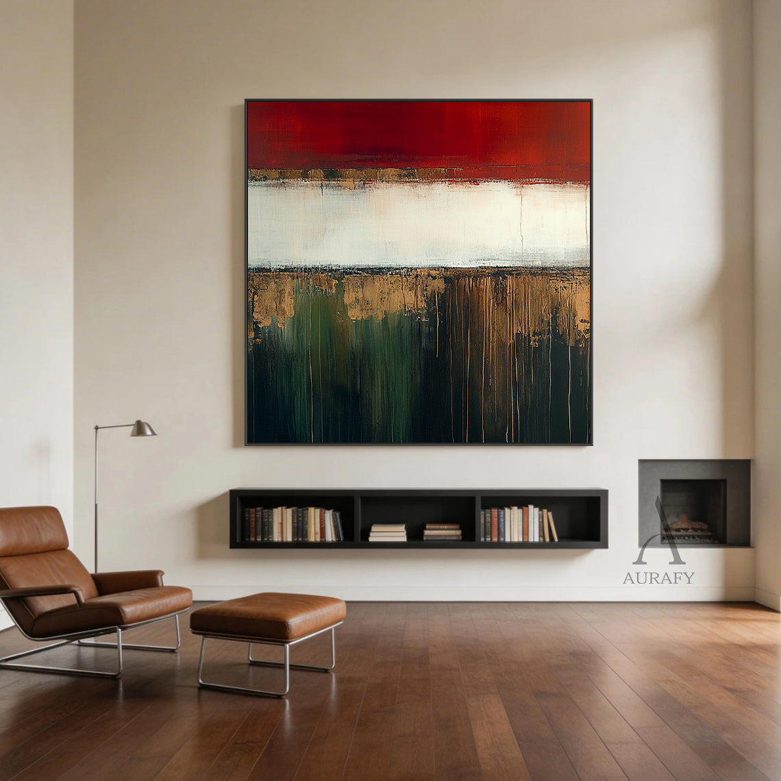 General Abstract Red Yellow Wall Art for Home Decor AURA383