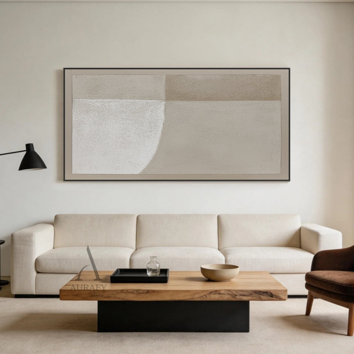 Wabi-Sabi Beige Plaster Textured Abstract Japandi Minimalist Luxe Tactile Canvas Neutral Wall Art Home Decor AURA737