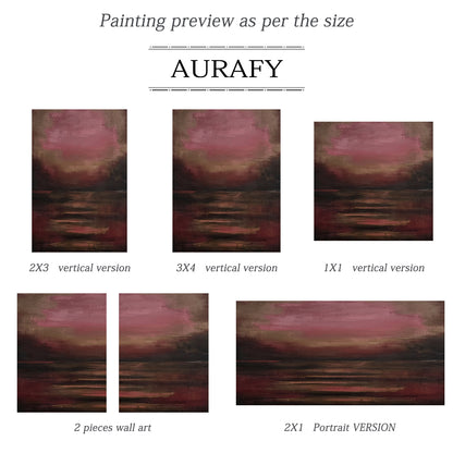 Crimson Stillness-Red Abstract Minimalist Art-AURA116