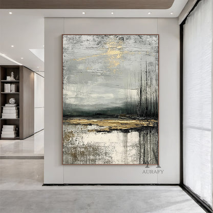 Wabi Sabi Gray White Minimalist Home Decor Piece AURA256