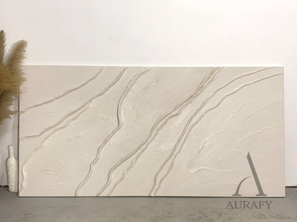Modern 3D Textured Beige Painting for Living Room Wall Decor AURA294