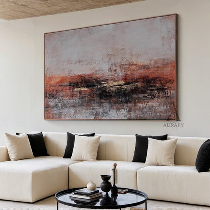 Vibrant Red Abstract Wall Art for Modern Home Office Decor AURA235