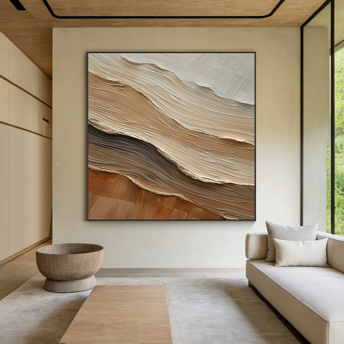 Drifted Ridge- Brown Wave Texture Field- AURA156