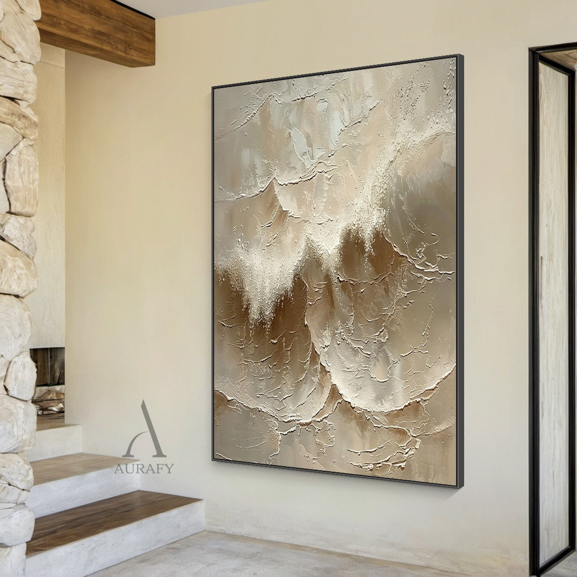 Neutral Ocean Foam Texture Wall Art - AURA682