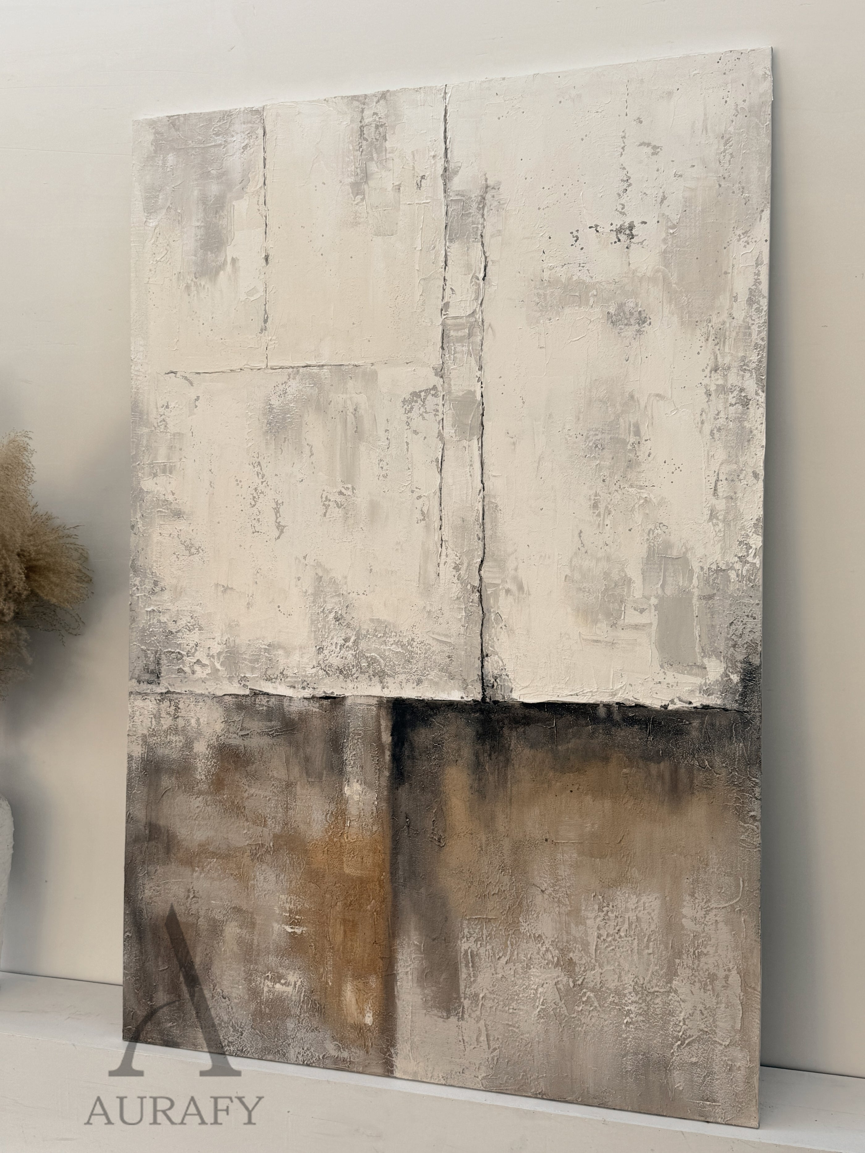 Beige General Abstract Wall Art for Modern Living Room Decor AURA287