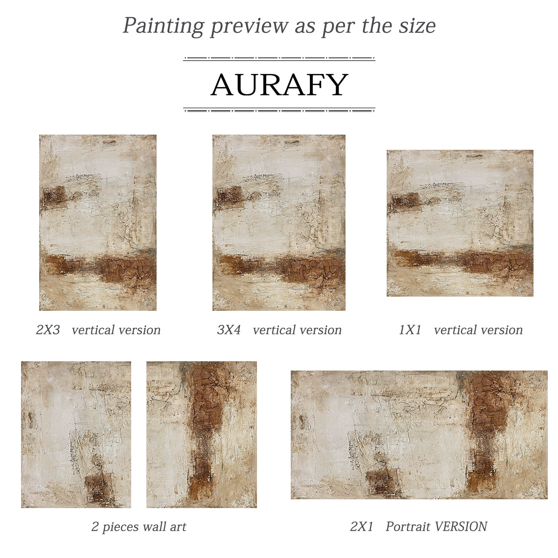 Earthbound Silence-Beige & Brown Wabi-Sabi Art-AURA073