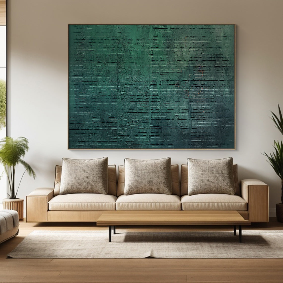 Whisper of Depth — Emerald Abstract Texture – AURA099(Vertical)