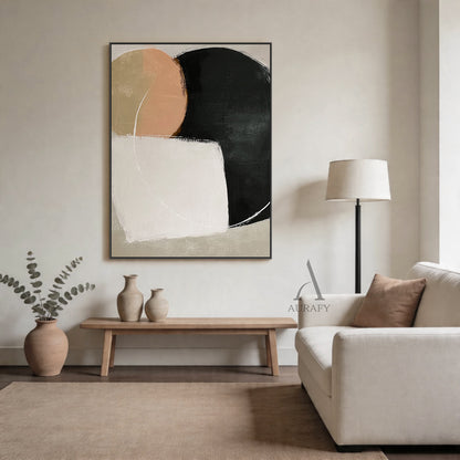 Minimalist Black Beige Wall Art for Stylish Home Spaces AURA400