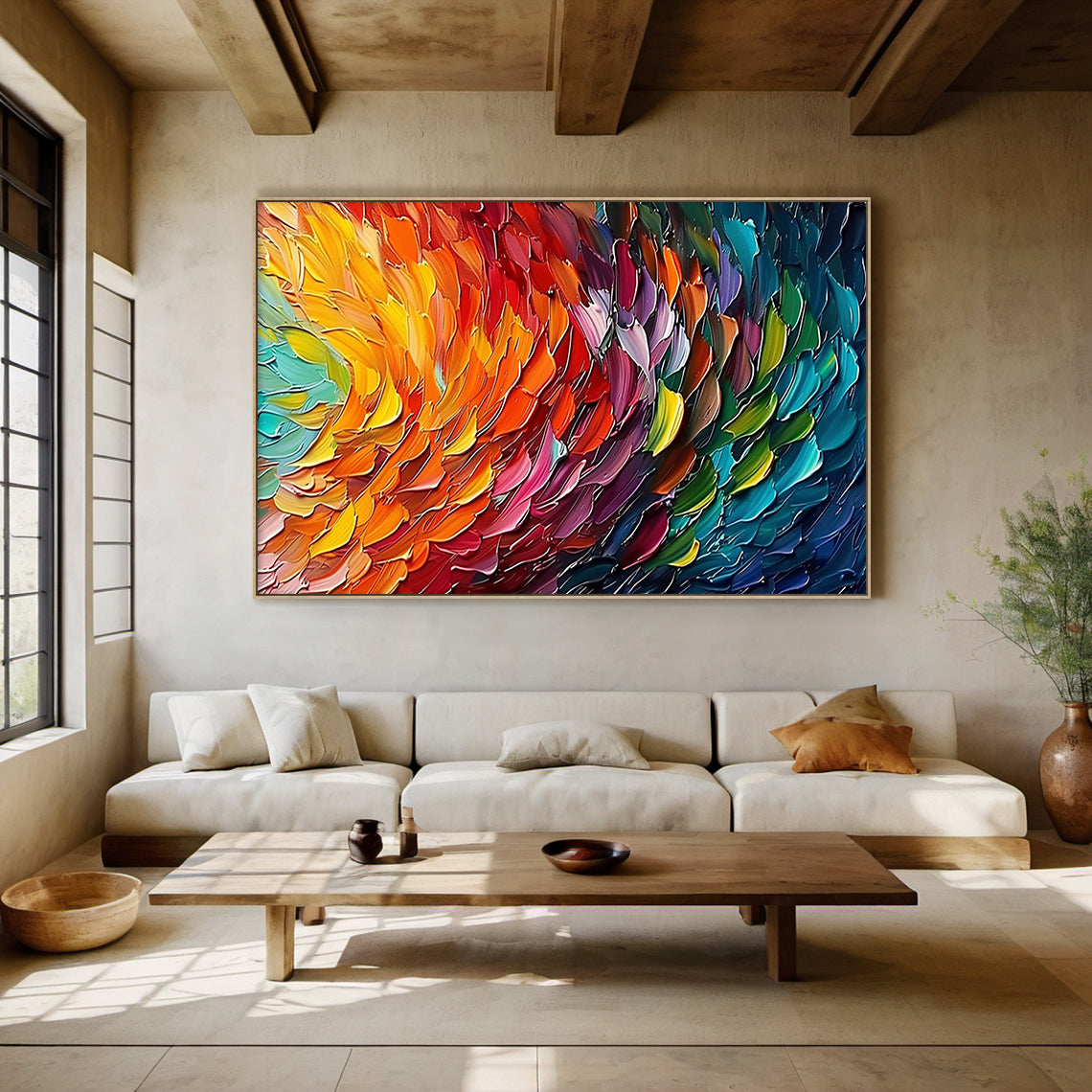 Modern Abstract 3D Textured Colorful Living Room Wall Art Painting AURA167