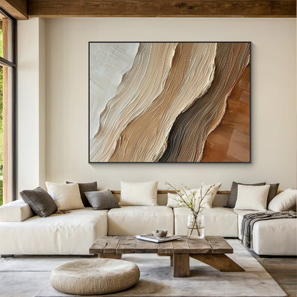 Drifted Ridge-Brown Wave Texture Field-AURA156