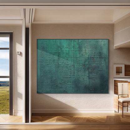 Whisper of Depth — Emerald Abstract Texture – AURA099(Vertical)