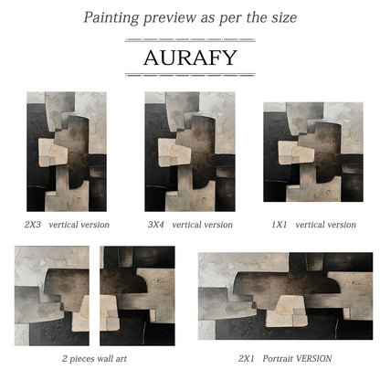 Silent Geometry-Black & Beige Spatial Field-AURA106