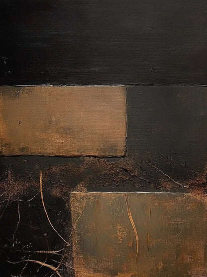 General Abstract Black Brown Wall Art Modern Home Decor Piece AURA389