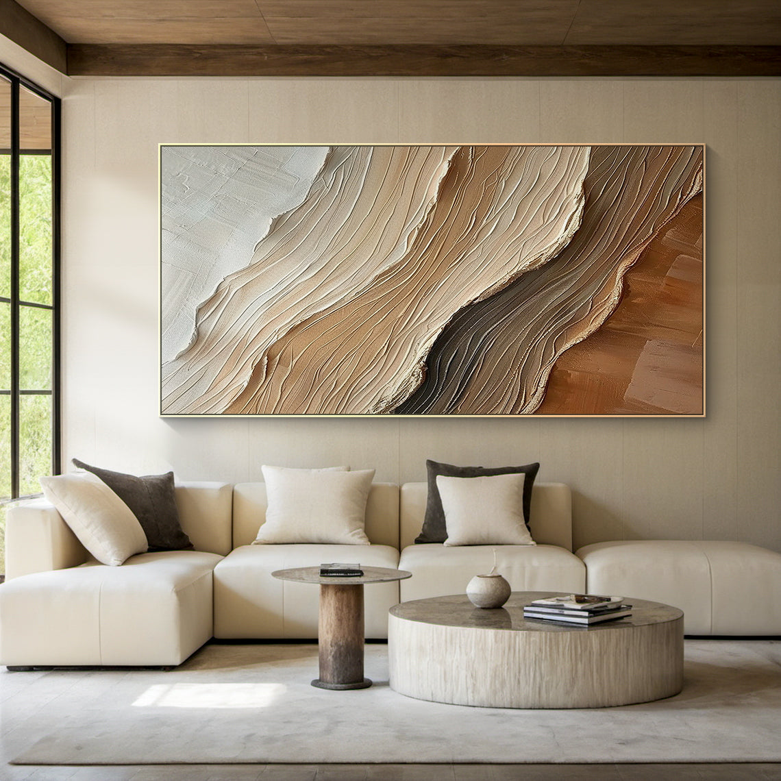 Drifted Ridge- Brown Wave Texture Field- AURA156