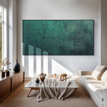 Whisper of Depth — Emerald Abstract Texture – AURA099(Vertical)