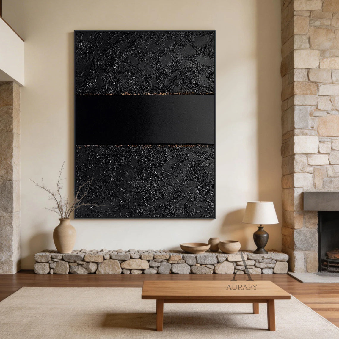 Black General Abstract Wall Art for Modern Home Decor AURA272