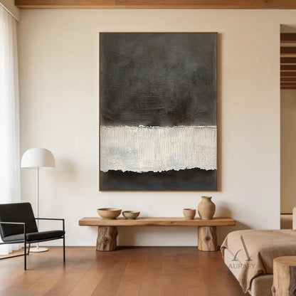 Abstract Black Beige Wall Art for Modern Home Decor AURA277