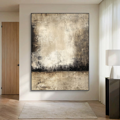 Wabi Sabi Beige Abstract Art with Handcrafted Scratch Textures Mottled Fade Layered Applications AURA584