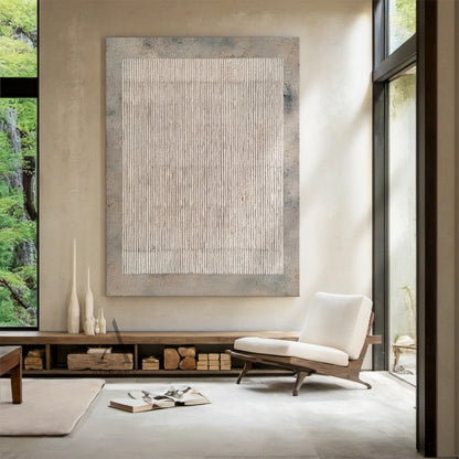 General Abstract Gray Artwork with hand-drawn lines, mottled canvas texture, rustic industrial style AURA594