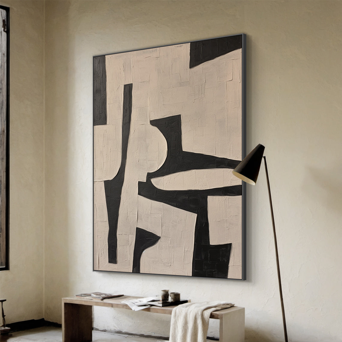 Quiet Interlock-Black & Beige Spatial Field-AURA109