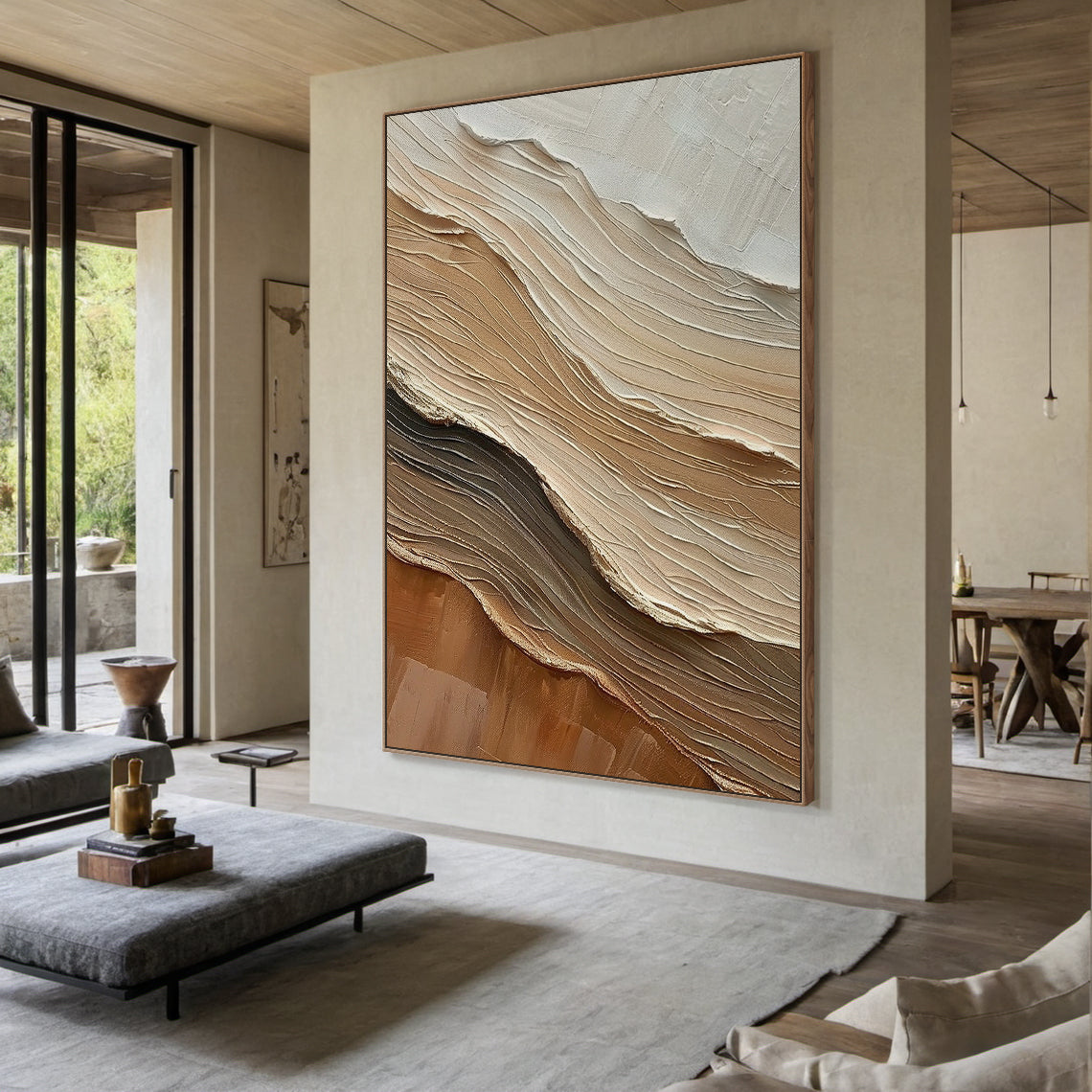 Drifted Ridge-Brown Wave Texture Field-AURA156