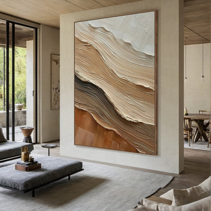 Drifted Ridge-Brown Wave Texture Field-AURA156