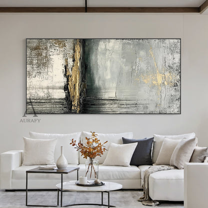 Wabi Sabi Gray White Minimalist Home Decor Piece AURA256
