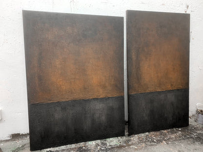Modern Abstract Brown Textured Wall Art for Living Room Decor - AURA189