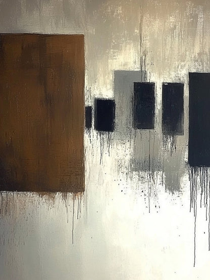 General Abstract Brown Beige Wall Art for Modern Home Decor AURA349