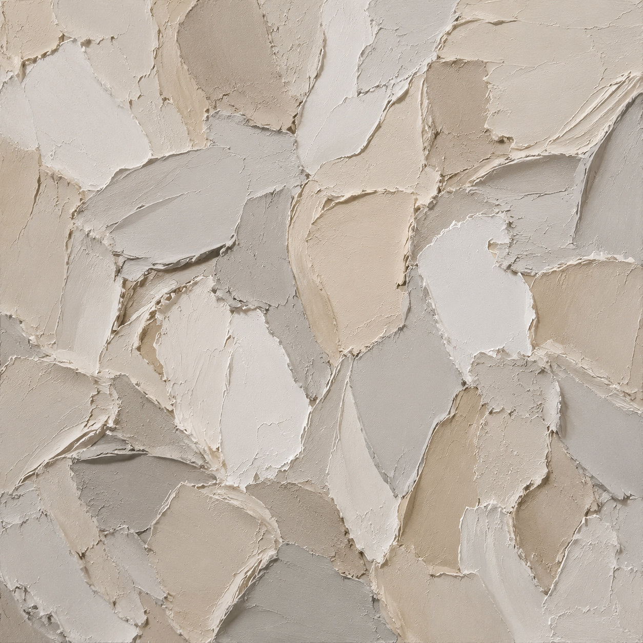 3D Textured Beige Plaster Painting Wabi-Sabi Japandi Knife Stroke Sculpted Canvas Tactile Minimalist Wall Art AURA761