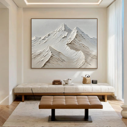 Beige Landscape Impasto Art with Knife Strokes Tactile Surface Modern Organic Sculpted Canvas Handmade AURA454