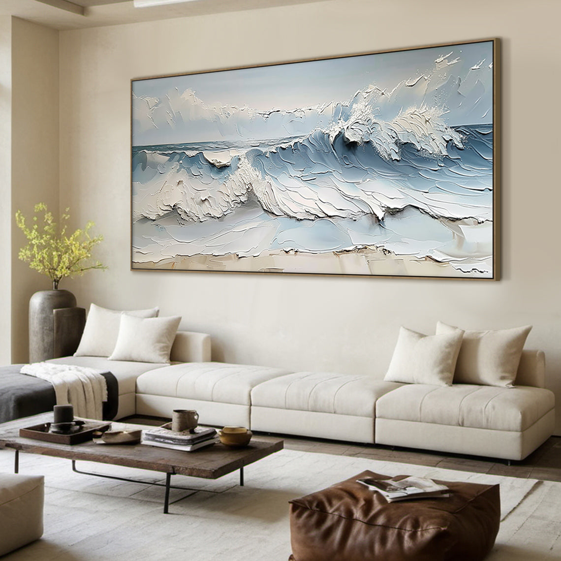 Azure Tides-Blue & White 3D Textured-AURA059