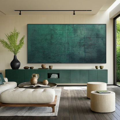Whisper of Depth — Emerald Abstract Texture – AURA099(Vertical)