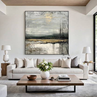 Wabi Sabi Gray White Minimalist Home Decor Piece AURA256