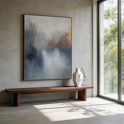 General Abstract Gray Blue Wall Art for Home Decor AURA398