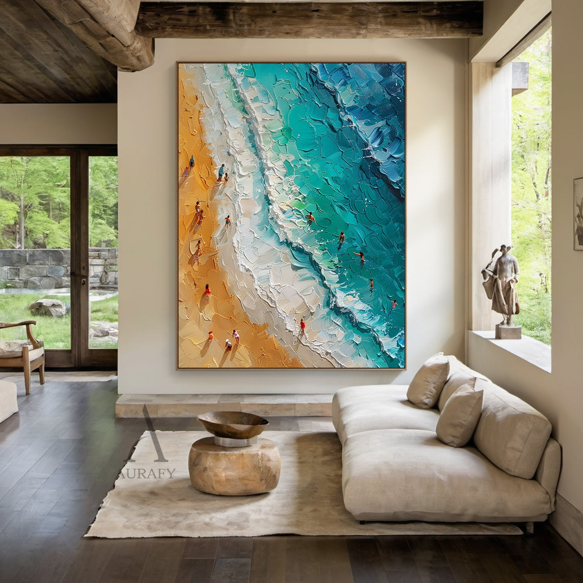 Turquoise Beach Shoreline Wall Art - AURA676