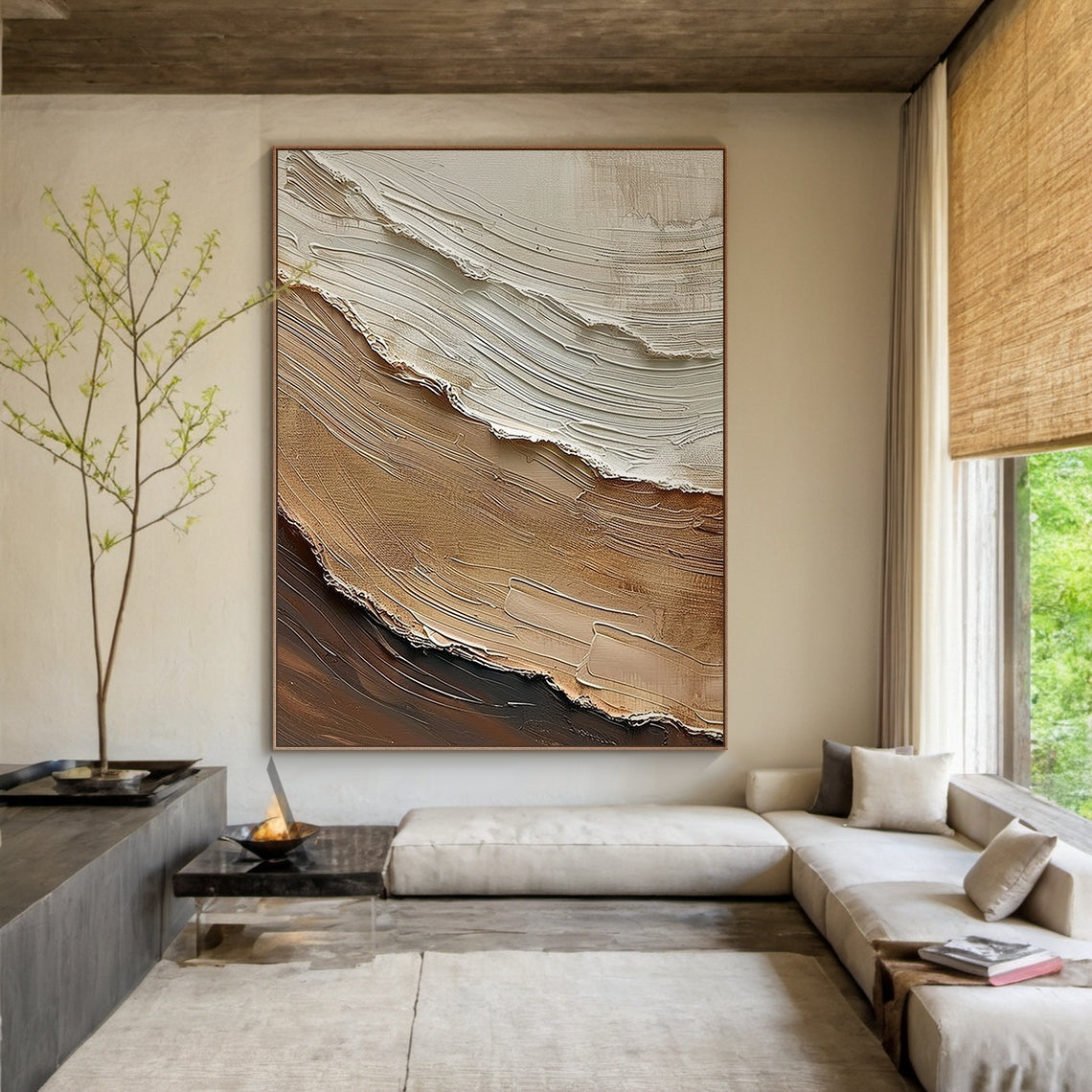Abstract Coastal Shoreline Texture Wall Art - AURA683