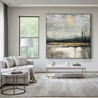 Wabi Sabi Gray White Minimalist Home Decor Piece AURA256