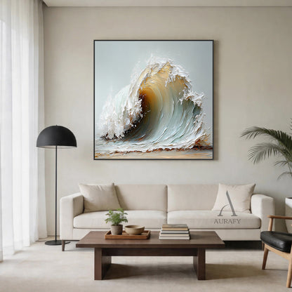 Beige 3D Textured Painting Modern Wall Art for Home Decor AURA401