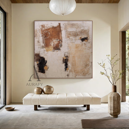 Stylish Beige General Abstract Wall Art for Modern Home Decor AURA237