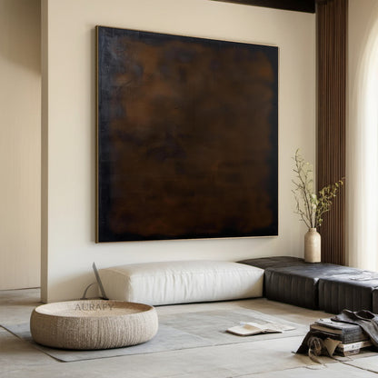 Umber Study, Warm Brown Patina Abstract Wall Art AURA879