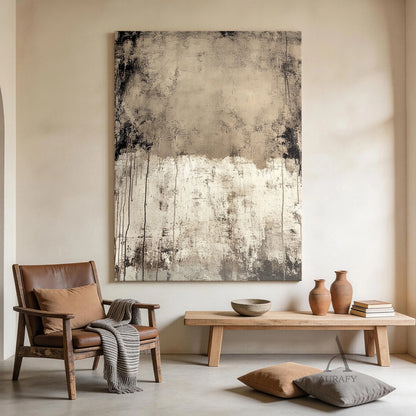 Modern General Abstract Beige Brown Wall Art for Living Room AURA350