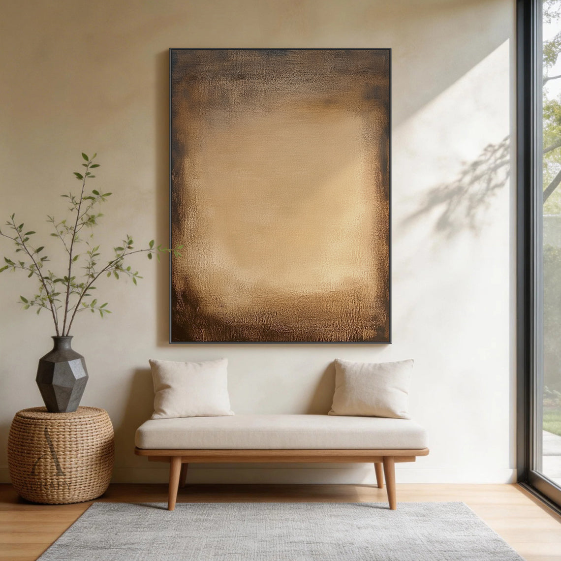 Modern Brown General Abstract Wall Art Print for Home Decor AURA351