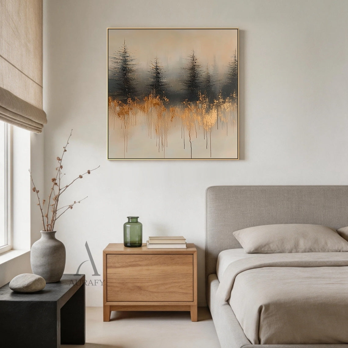 General Abstract Beige Wabi-Sabi Vintage Art with Cracked Distressed Plaster-like Tactile Texture AURA426