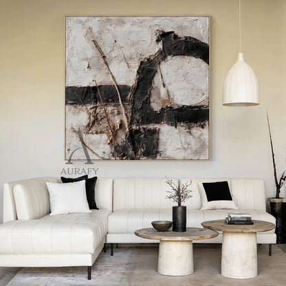 Black Abstract Wall Art Decor for Modern Home Office Spaces AURA234