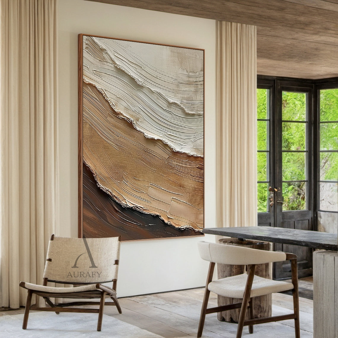 Abstract Coastal Shoreline Texture Wall Art - AURA683