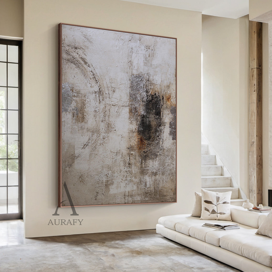 General Abstract Gray Wall Art for Modern Home and Office AURA236