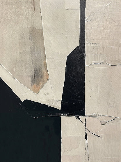 Structural Divide-Black & Beige Geometry Field-AURA151