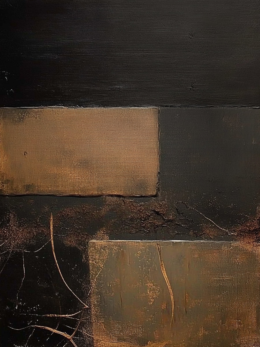General Abstract Black Brown Wall Art Modern Home Decor Piece AURA389